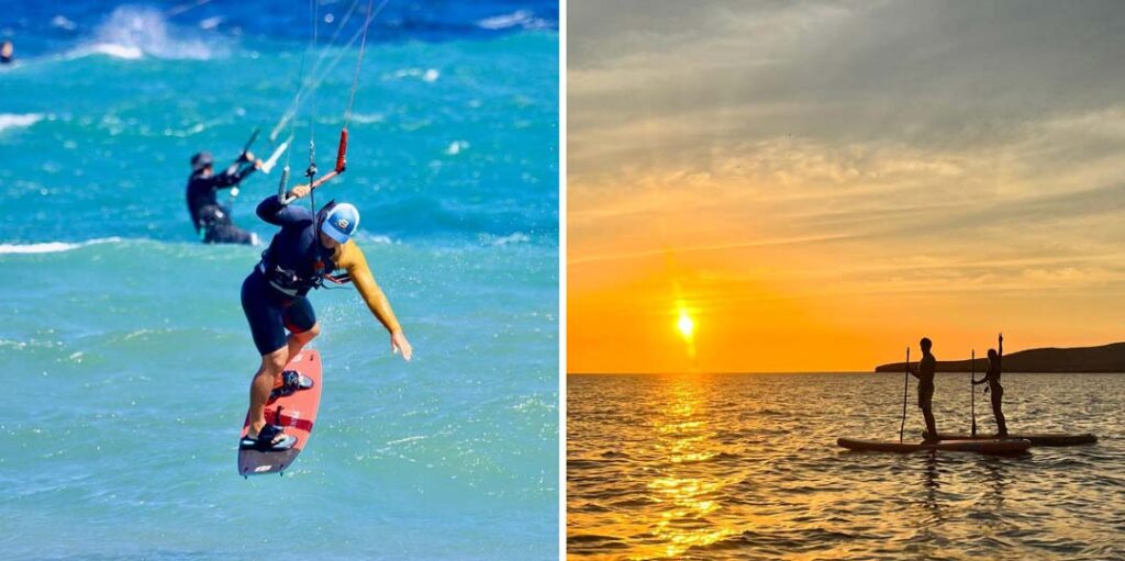 Activities in Baja - kiteboarding and paddle boarding